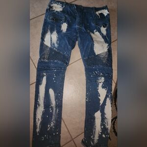 Mens paint splatter designer jeans